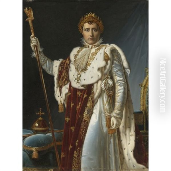 Portrait Of Napoleon In Coronation Robes Oil Painting by Francois Pascal Simon Gerard