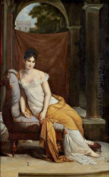 Madame Recamier Oil Painting by Francois Pascal Simon Gerard