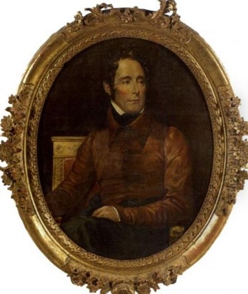 Portrait D'alphonse De Lamartine Oil Painting by Francois Pascal Simon Gerard