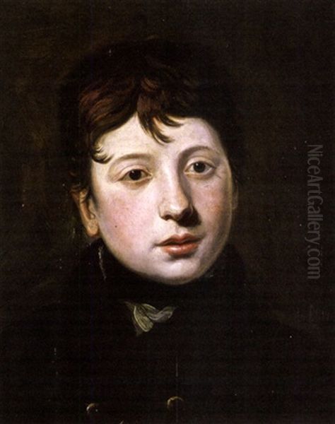 Portrait Of A Young Boy (+ Equestrian Portrait, Verso) Oil Painting by Francois Pascal Simon Gerard