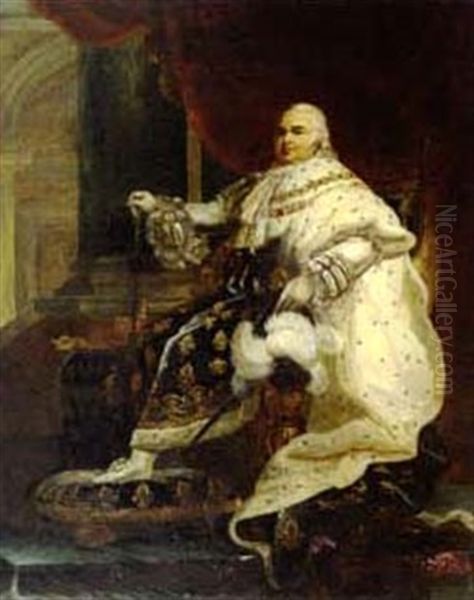 Portrait De Louis Xviii En Costume De Sacre Oil Painting by Francois Pascal Simon Gerard