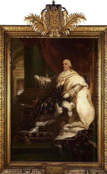 Portrait En Habit Du Sacre Du Roi Louis Xviii Oil Painting by Francois Pascal Simon Gerard