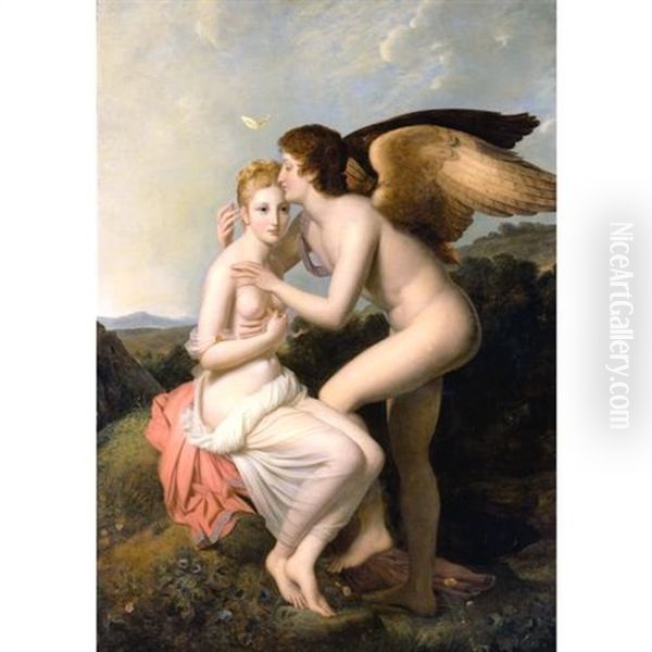 Cupid And Psyche Oil Painting by Francois Pascal Simon Gerard