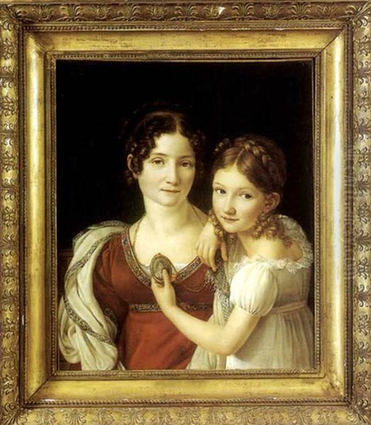 Portrait D'une Mere Et De Sa Fille Oil Painting by Francois Pascal Simon Gerard