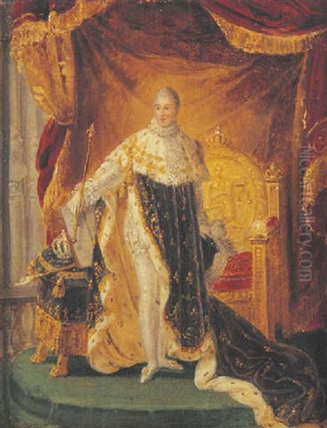 Charles X En Costume De Sacre Oil Painting by Francois Pascal Simon Gerard