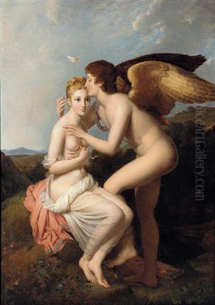 Cupid And Psyche Oil Painting by Francois Pascal Simon Gerard