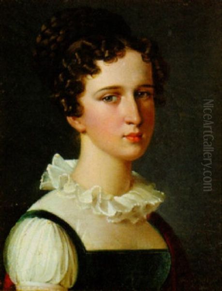 Portrait Of An Elegant Young Beauty Oil Painting by Francois Pascal Simon Gerard