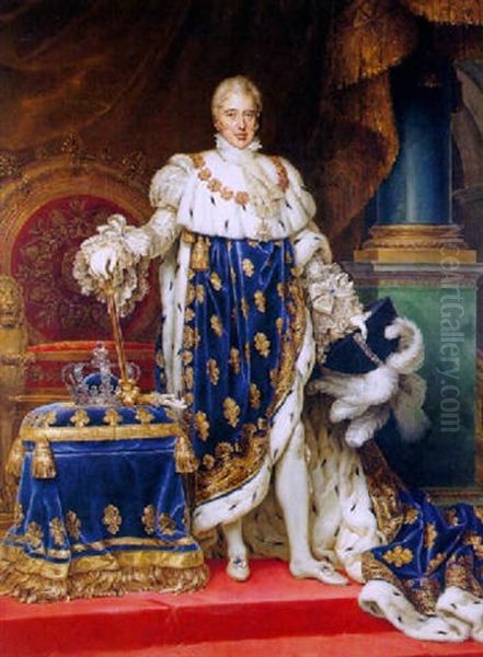 Portrait De Charles X En Costume Du Couronnement Oil Painting by Francois Pascal Simon Gerard