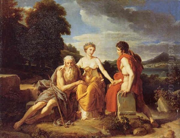 The Three Ages Of Man Oil Painting by Francois Pascal Simon Gerard