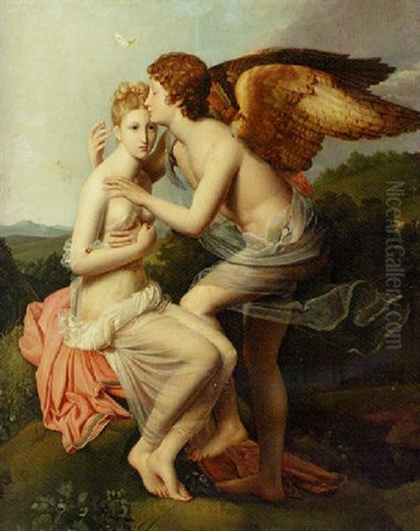 Cupid And Psyche Oil Painting by Francois Pascal Simon Gerard