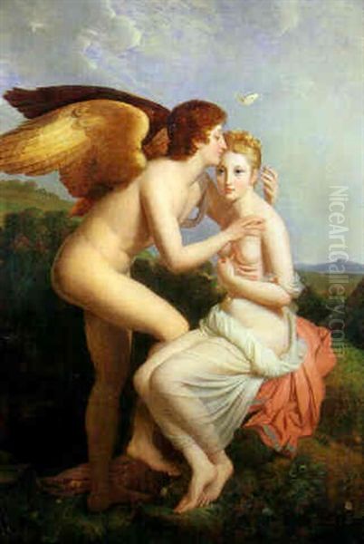 Cupid And Psyche Oil Painting by Francois Pascal Simon Gerard