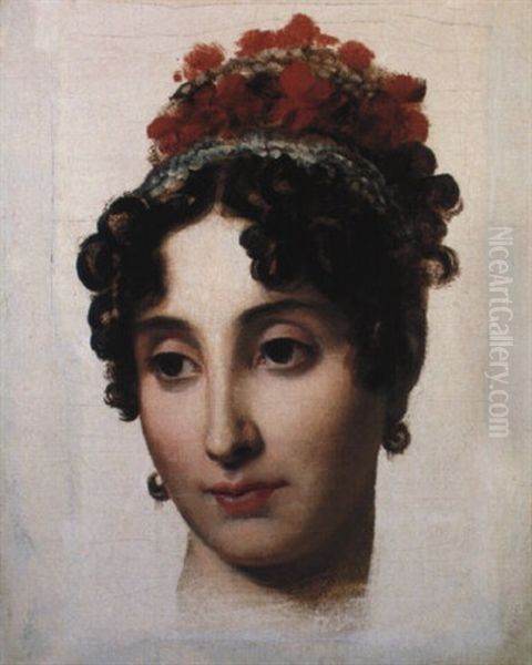 Portrait De La Duchesse De Bassano(?) Oil Painting by Francois Pascal Simon Gerard