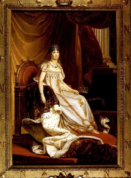 L'imperatrice Josephine En Costume De Sacre Oil Painting by Francois Pascal Simon Gerard