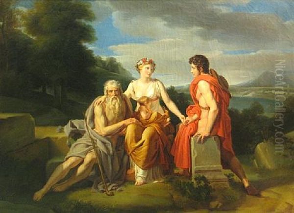 The Three Ages Of Man Oil Painting by Francois-Antoine Gerard