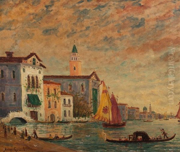 Scene De Venise Oil Painting by Henry Gerard