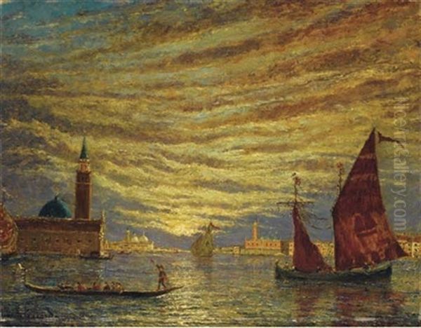 Venise, Coucher Du Soleil Oil Painting by Henry Gerard