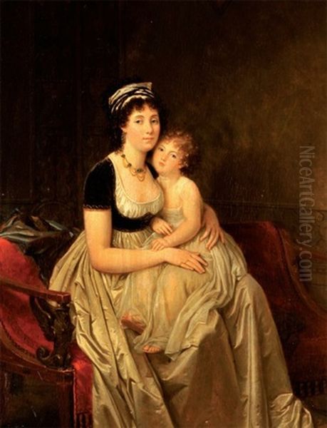 Femme Assise Avec Son Fils Oil Painting by Marguerite Gerard