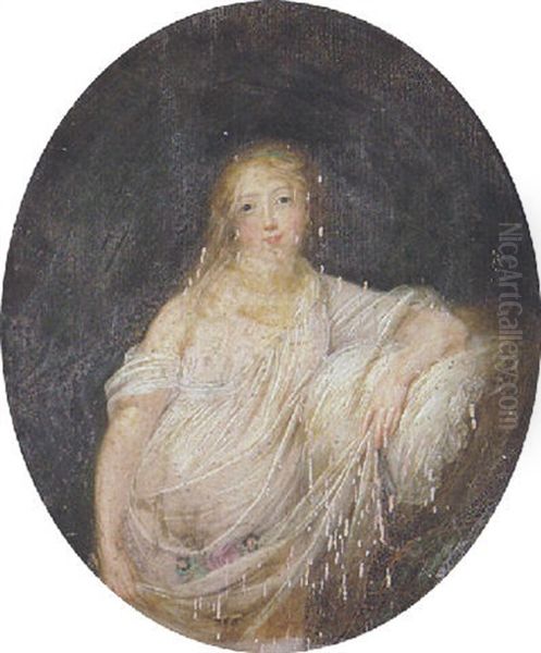 Portrait De Jeune Femme Au Voile by Marguerite Gerard