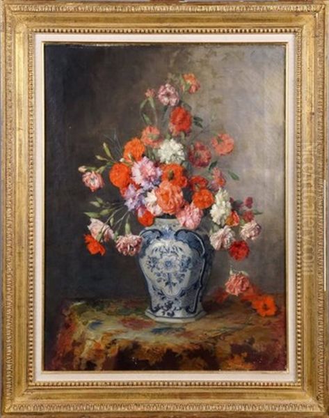 Nature Morte Aux Oeillets Oil Painting by Theodore Gerard