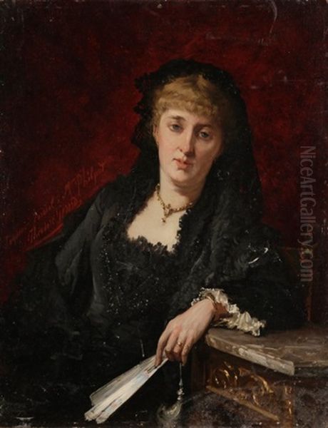 Portrait De Madame Philipot Oil Painting by Theodore Gerard