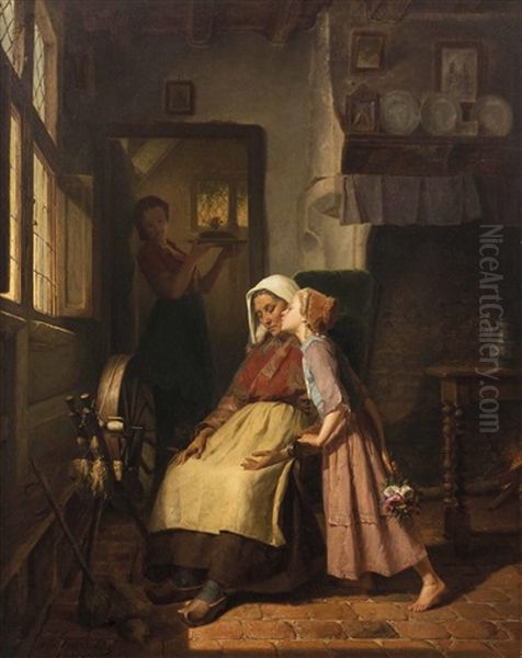 Die Kleine Gratulantin Oil Painting by Theodore Gerard