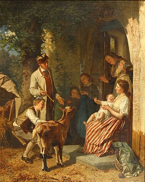 Familietafereel Oil Painting by Theodore Gerard