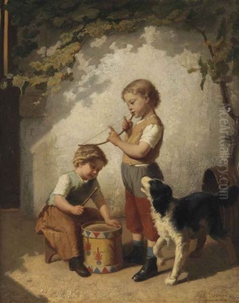 Playtime Oil Painting by Theodore Gerard