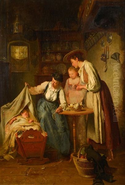 Visite A L'enfant Oil Painting by Theodore Gerard