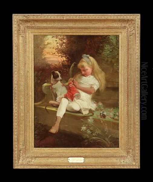 Playtime In The Garden Oil Painting by Theodore Gerard