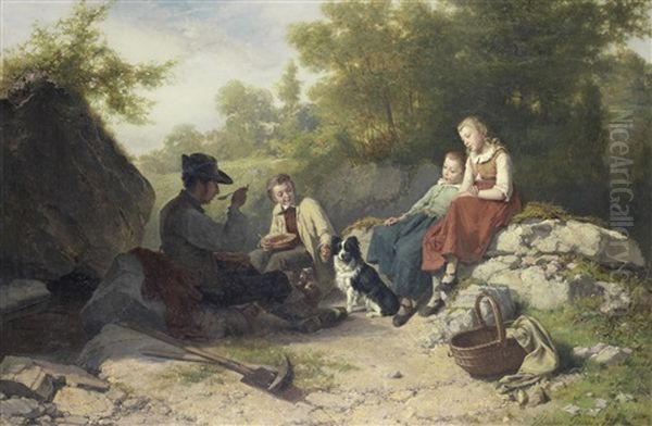 The Midday Break Oil Painting by Theodore Gerard