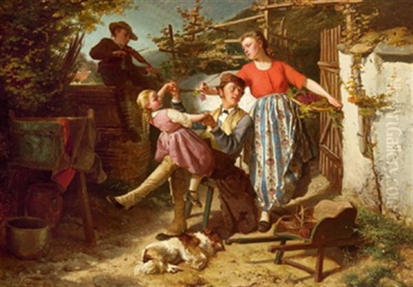 Familienidylle Oil Painting by Theodore Gerard