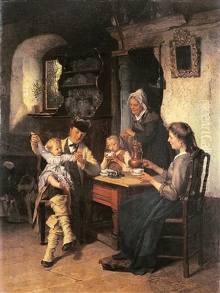 Huiselijk Geluk Oil Painting by Theodore Gerard