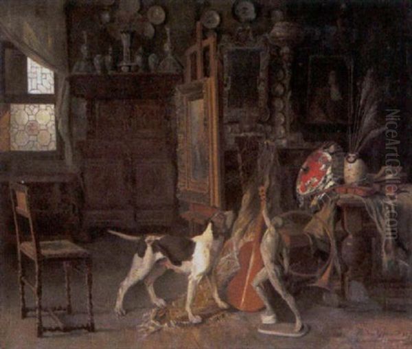 In Het Atelier Van De Kunstenaar Oil Painting by Theodore Gerard