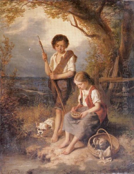 The Little Nursemaid Oil Painting by Theodore Gerard