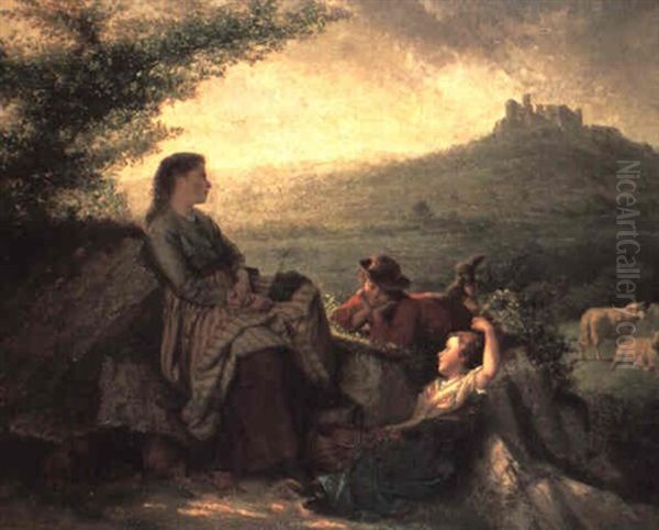 The Shepherd's Family Oil Painting by Theodore Gerard