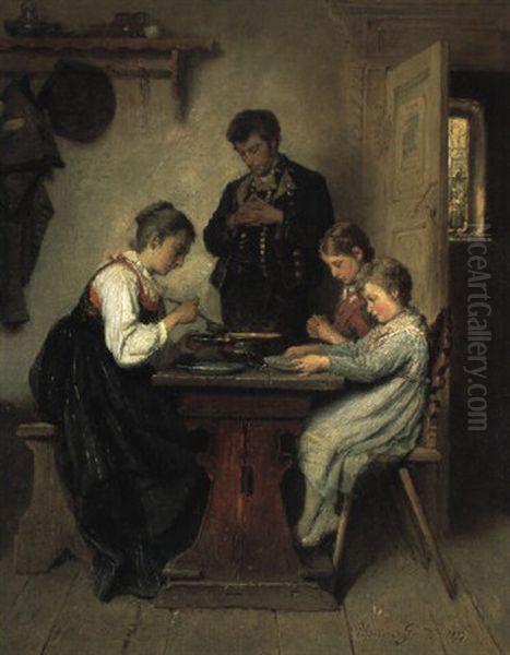 Das Tischgebet Oil Painting by Theodore Gerard