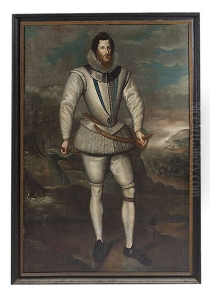 Portrait Of Robert Devereux, 2nd Earl Of Essex Oil Painting by Marcus Gerards the Elder