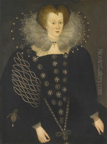 Portrait Of Anne (nee Hopton), Lady Pope (1561-1625), Former Wife Of 3rd Baron Wentworth, And Later Wife Of 1st Earl Of Downe by Marcus Gerards the Younger