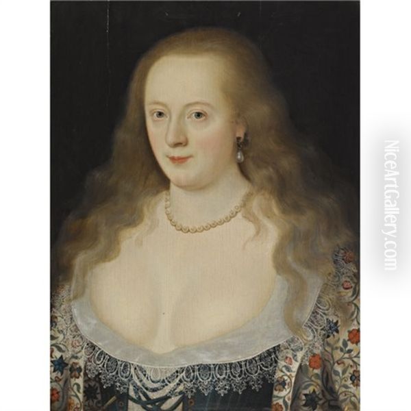 Portrait Of Frances, Countess Of Hertford, Later Countess Of Richmond Oil Painting by Marcus Gerards the Younger