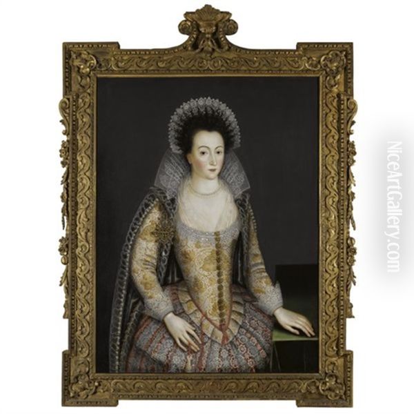 Portrait Of A Lady (alice Spencer?), Countess Of Derby Oil Painting by Marcus Gerards the Younger