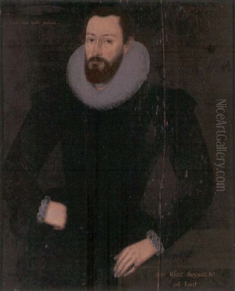 Portrait Of Sir Richard Reynell Of Ford, In A Black Doublet And Hose And A Lace Collar And Cuffs Oil Painting by Marcus Gerards the Younger