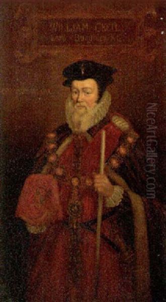 Portrait Of William Cecil, 1st Baron Burghley, As Lord High Treasurer Oil Painting by Marcus Gerards the Younger