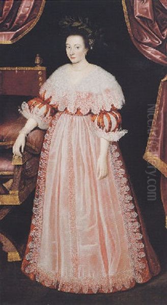 Portrait Of Lady Haddington Oil Painting by Marcus Gerards the Younger