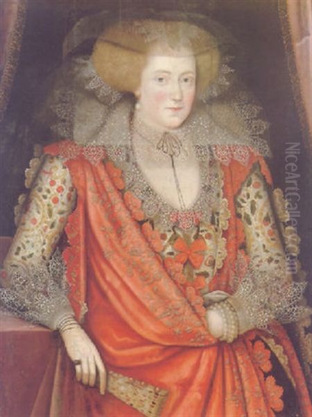 Portrait Of Frances Knyvett, Countess Of Rutland Oil Painting by Marcus Gerards the Younger