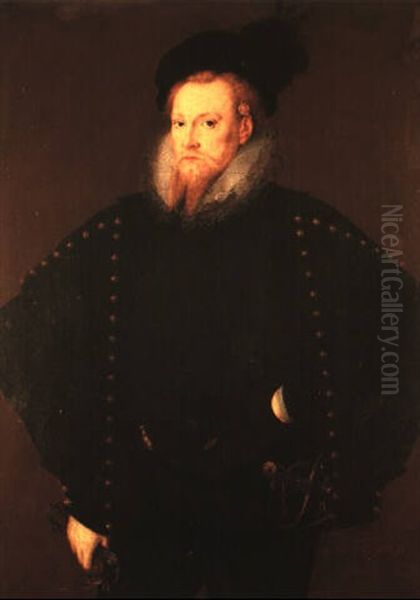 Portrait Of Thomas Lee Of Wedon, Buckinghamshire Oil Painting by Marcus Gerards the Younger