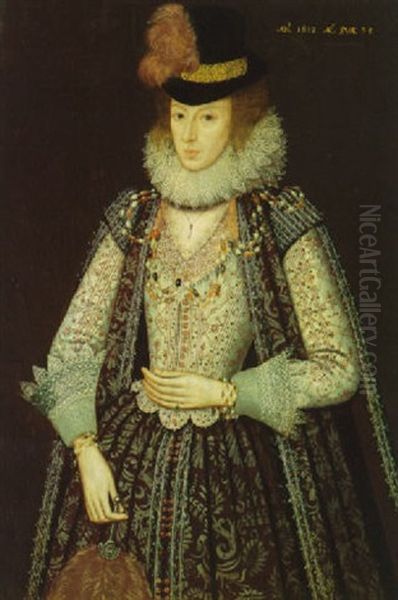 Portrait Of A Noble Woman Oil Painting by Marcus Gerards the Younger