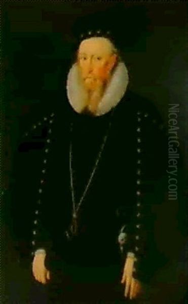 Portrait Of Sir Henry Lee (1533-1611) Oil Painting by Marcus Gerards the Younger