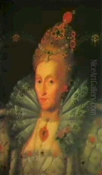 Portrait Of Queen Elizabeth 1 Oil Painting by Marcus Gerards the Younger