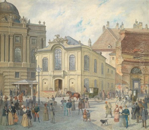 Vor Dem Alten Burgtheater, Wien Oil Painting by Alfred Gerasch