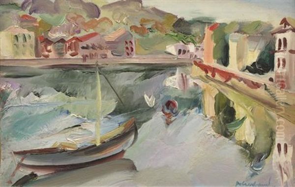 Boat In Port Oil Painting by Abel Gerbaud